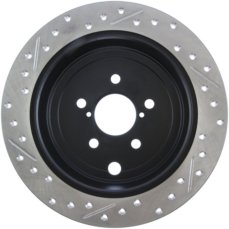 Stoptech Coupe Sedan Slotted Drilled Left Rear Rotor for 08-10 Subaru WRX/STI/Impreza - view 5