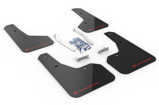 Rally Armor Black UR Mud Flap with Red Logo