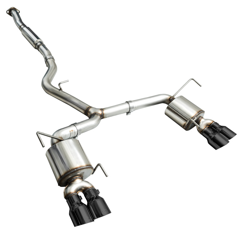 AWE Tuning + VA Sedan Touring Edition Exhaust - Diamond Black Tips for 2015 Subaru WRX - view 2