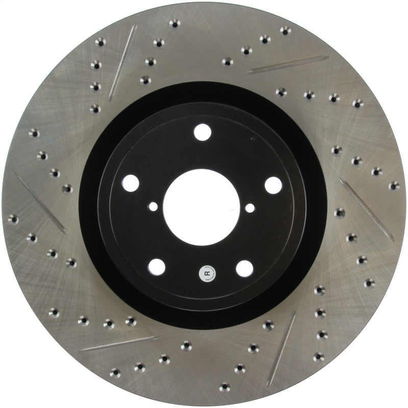 Stoptech Slotted Drilled Right Front Rotor for 05-10 Subaru WRX/STI/Impreza - view 2