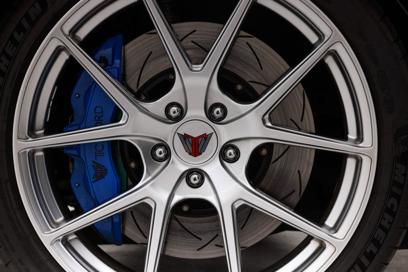 DBA 13+ FR-S 13+ BRZ Premium Front Drilled Slotted 5000 Series Rotor with Black Hat for 02-10 Subaru WRX - view 4