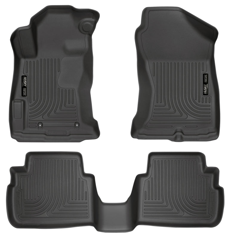 Husky Liners Weatherbeater Black Front 2nd Seat Floor Liners for 2017 Subaru Impreza