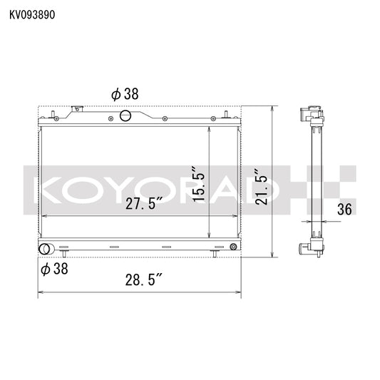 Koyo All Aluminum Performance Radiator for 22-25 Subaru WRX