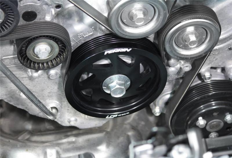 Perrin Performance PERRIN BRZ Crosstrek Lightened Crank Pulley - Black for 15-18 Subaru WRX - view 4