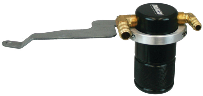 Moroso 15-Up Air Oil Separator Catch Can - Small Body - Billet Aluminum - Black Finish for Subaru WRX