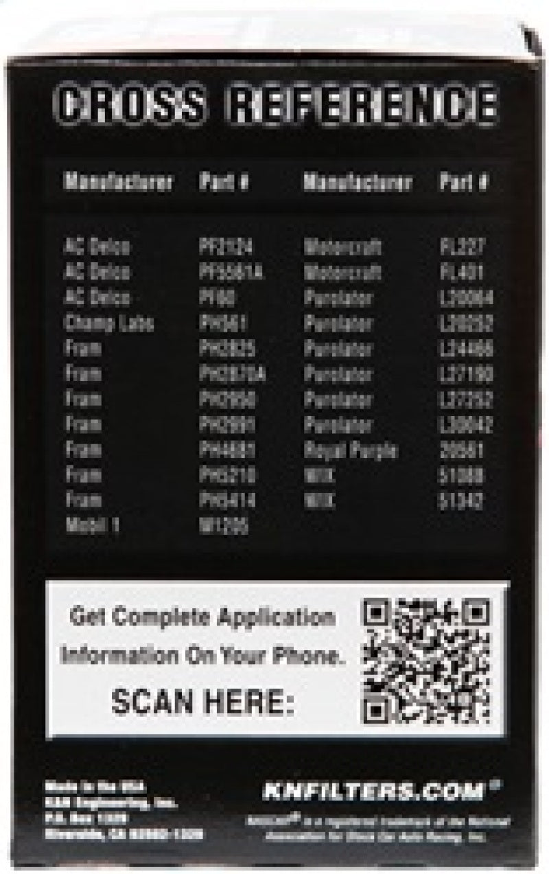K&N Engineering K N Oil Filter for Nissan Ford Toyota Audi Chevy VW Porsche BMW 3in OD x 5.063in H - view 9