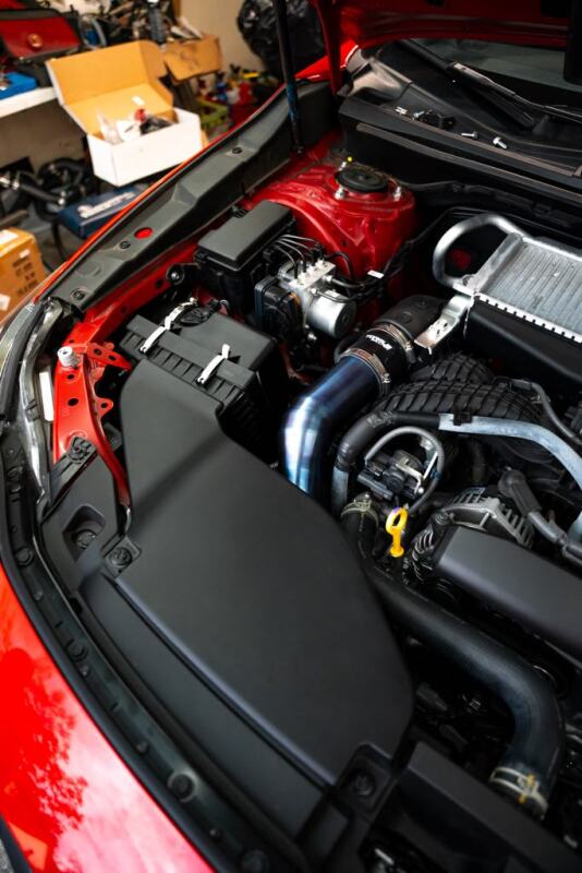 Torque Solution + Ascent Titanium Top Mount Charge Pipe - Burnt Blue for 2022 Subaru WRX - view 4