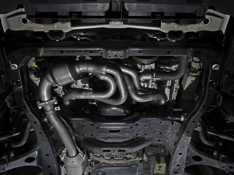 aFe Twisted Steel 304 Stainless Steel Header with Cat Outback - view 6