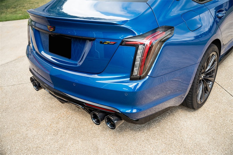 Corsa 22-24 Caddy CT5-V Blackwing 3in Axle-Back - Act. Exh. - Dual Rear Exit - Twin 4.5in Blk CF Tip