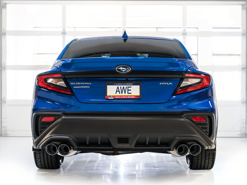 AWE Tuning VB Track Edition Axle-Back Exhaust - Chrome Silver Tips for 22-25 Subaru WRX - view 2