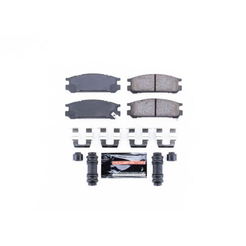 PowerStop Power Stop Rear Z23 Evolution Sport Brake Pads with Hardware for 93-96 Subaru Impreza