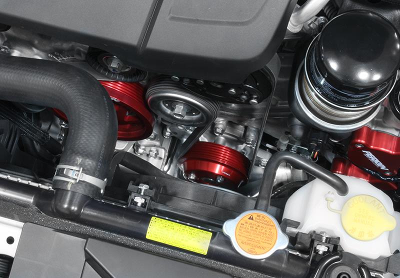 Perrin Performance PERRIN Crosstrek Lightweight Water Pump Pulley - Red for 15-21 Subaru WRX - view 7