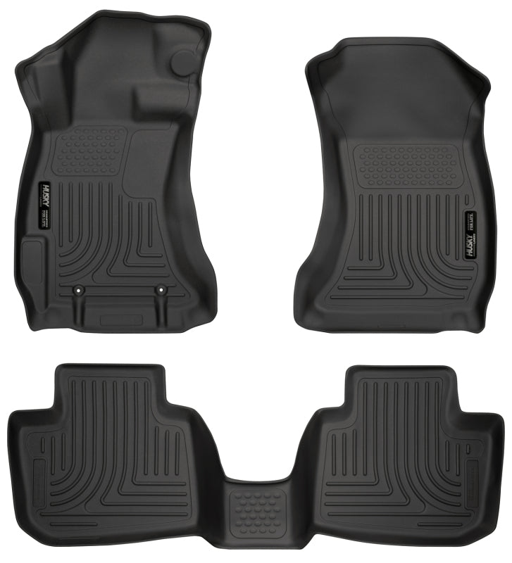 Husky Liners WeatherBeater Combo Front 2nd Row Black Floor Liners for 12-14 Subaru WRX/STI/Impreza
