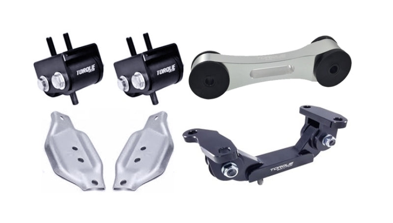 Torque Solution Engine Trans Silver Pitch Mount Kit with Mount Plates + for 02-14 Subaru WRX/STI