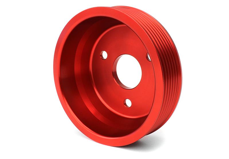 Perrin Performance PERRIN Crosstrek Lightweight Water Pump Pulley - Red for 15-21 Subaru WRX - view 4