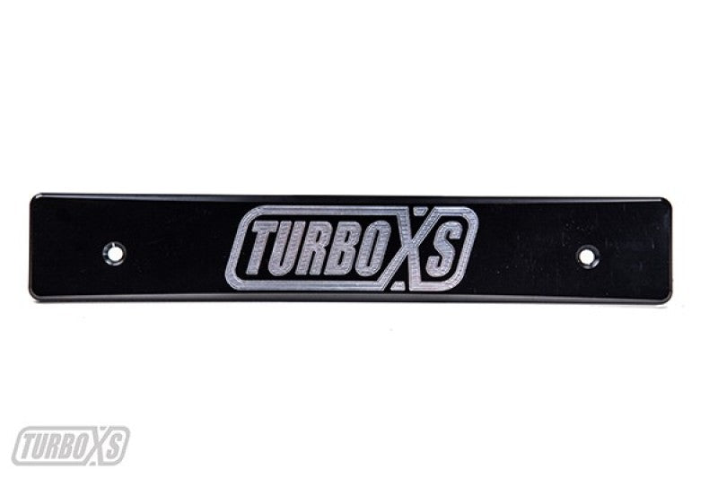 Turbo XS Billet Aluminum License Plate Delete Black Machined TurboXS Logo for 08-14 Subaru WRX/STI