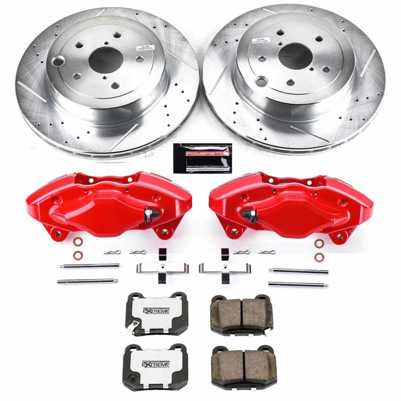 PowerStop Power Stop Rear Z26 Street Warrior Brake Kit with Calipers for 08-14 Subaru Impreza