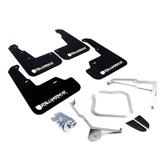 Rally Armor Black Mud Flap White Altered Font Logo for 15-21 Subaru WRX/STI
