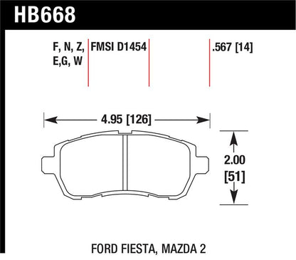 Hawk 11 Ford Fiesta S/SE/SL HPS Front Street Brake Pads
