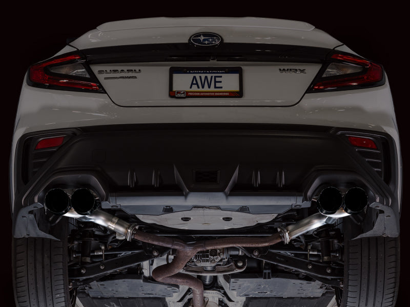 AWE Tuning VB Track Edition Axle-Back Exhaust - Diamond Black Tips for 22-25 Subaru WRX - view 7