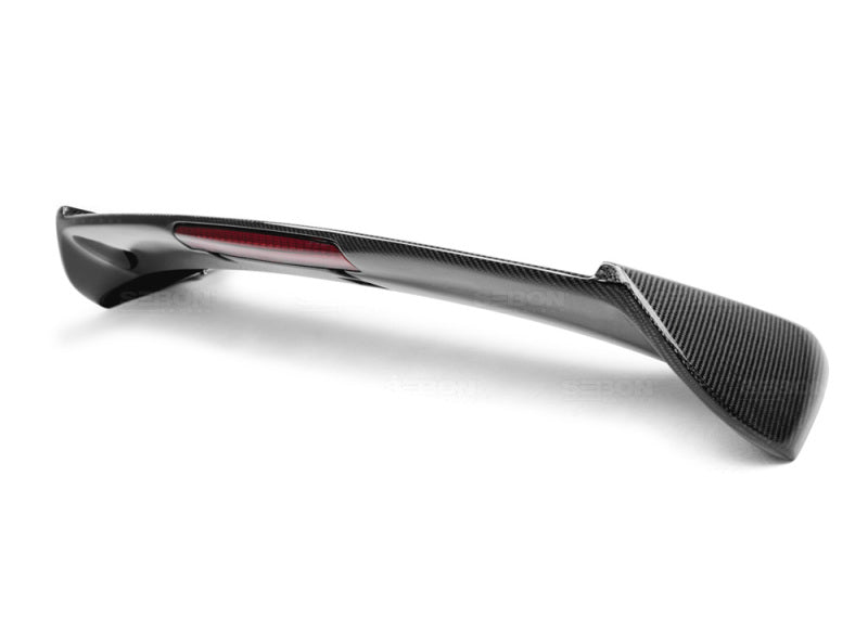 Seibon Hatchback -Style Carbon Fiber Rear Spoiler with LED Light Included for 08-11 Subaru WRX/STI - view 2