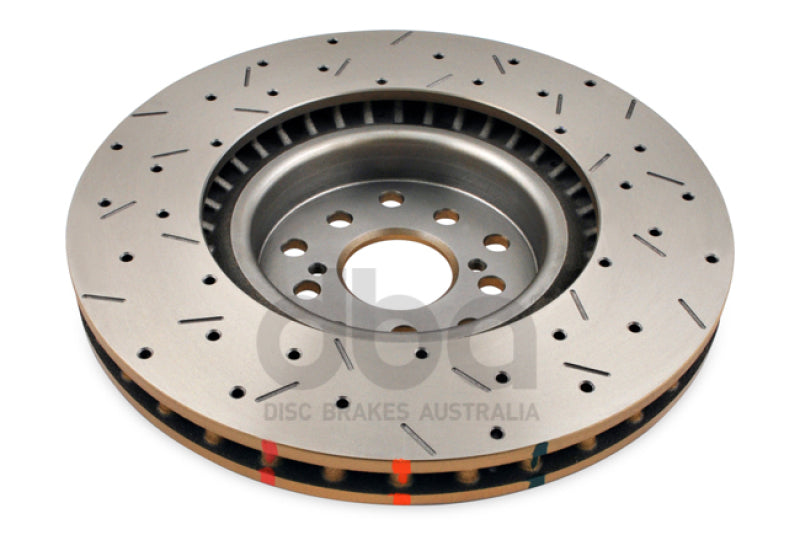 DBA BRZ with Perf. Pkg. 10 Stud Hole Front Drilled Slotted 4000 Series Rotor for 04-12 Subaru STI - view 2