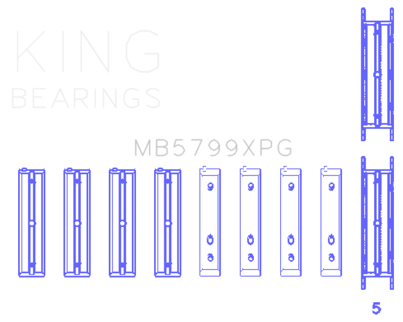 King Engine Bearings FA20 Toyota 4U-GSE Main Bearing Set