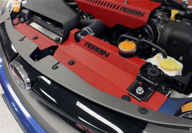 Perrin Performance PERRIN Radiator Shroud - Red for 08-14 Subaru WRX/STI/Impreza - view 4