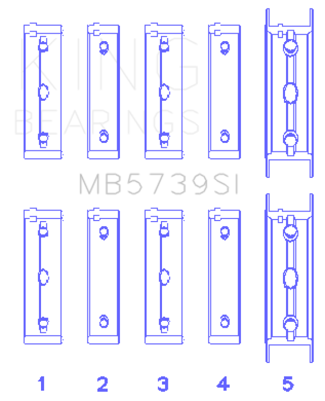 King Engine Bearings EJ20 EJ22 EJ25 Bi-Metal Silicon Aluminum Main Bearing Set - Size +.002mm - view 2