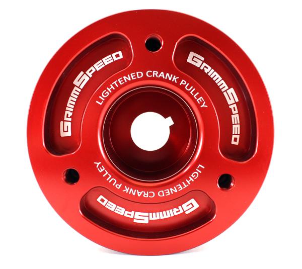 GrimmSpeed Red Lightweight Crank Pulley - view 2