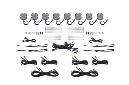 Diode Dyamics Rock Light - Red/White - M8 8-Pack