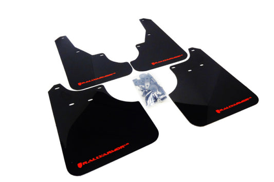 Rally Armor Black UR Mud Flap with Red Logo