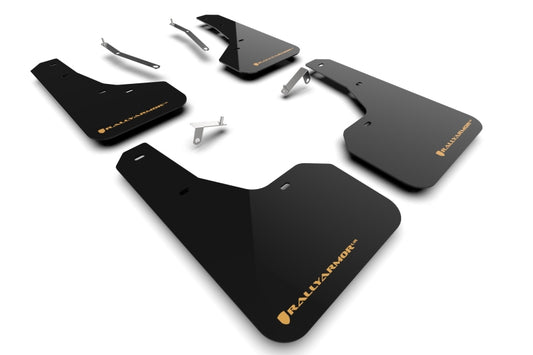 Rally Armor Wilderness Black UR Mud Flap with Wild Orange Logo