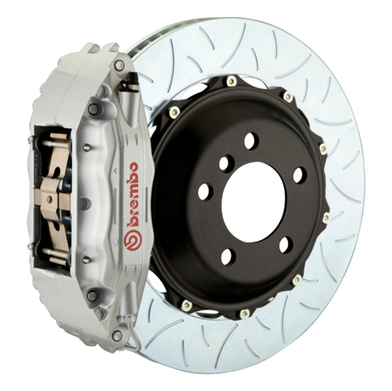 Brembo Front GT BBK 6 Piston Cast 355x32 2pc Rotor Slotted Type3-Silver for 04-17 Subaru WRX/STI