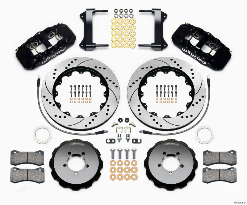 Wilwood AERO6 Front Hat Kit 14.00 Drilled with Lines for 1999-2012 Subaru WRX