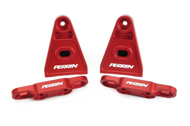 Perrin Performance PERRIN 15+ High-Lift Hood Brackets - Red for Subaru WRX/STI
