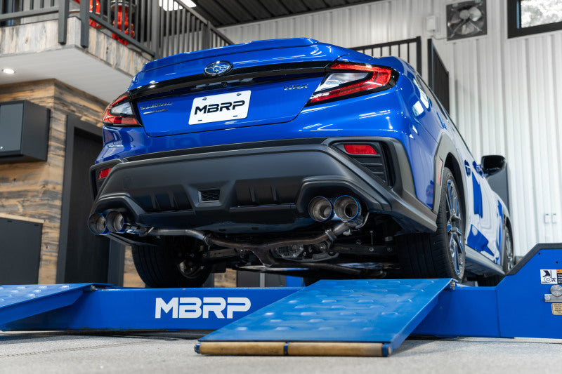 MBRP 2.5in Dual Split Rear Exit with Quad CF Tips - T304 for 2022 Subaru WRX - view 4