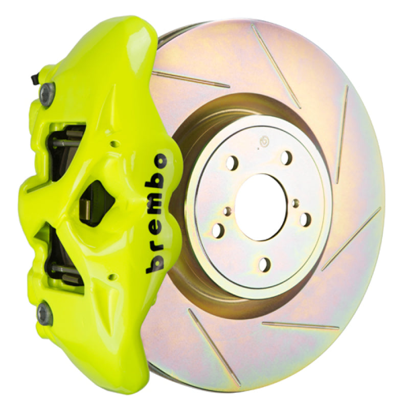 Brembo Front GT BBK 4 Piston Cast 326 x30 1pc Rotor Slotted Type-1- Fluo. Yellow for 15-21 Subaru WRX