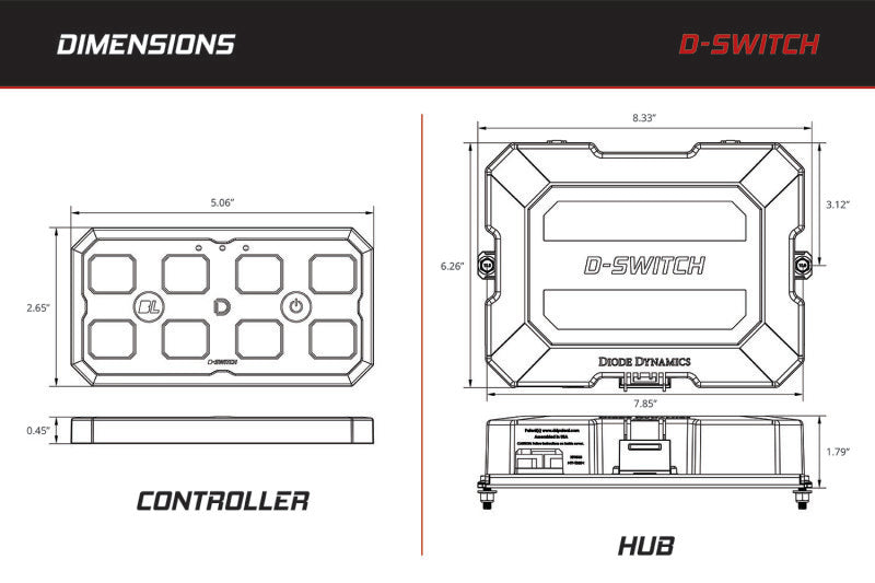 Diode Dynamics Crosstrek D-Switch Hub Mounting Kit - view 8
