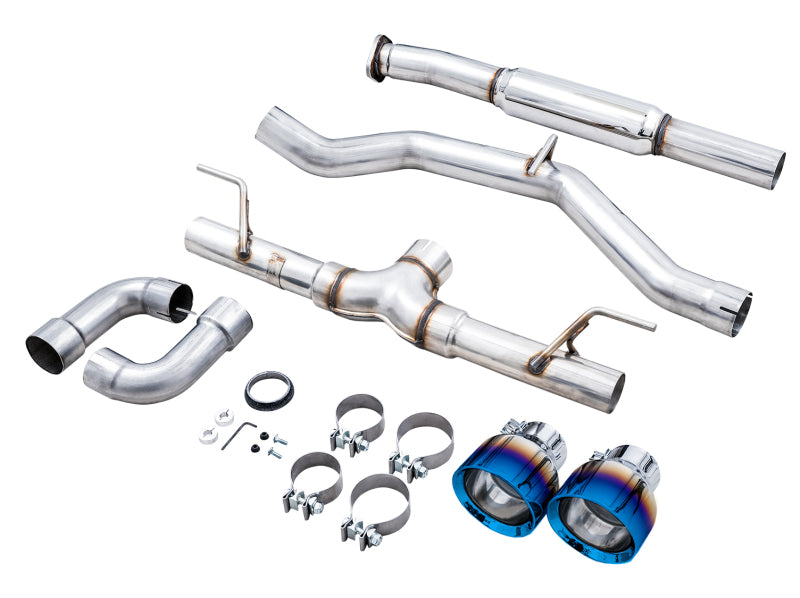 AWE Tuning AWE Track Edition Exhaust for BRZ Toyota GR86 Toyota 86 Scion FR-S - Vapor Blue Tips - view 2