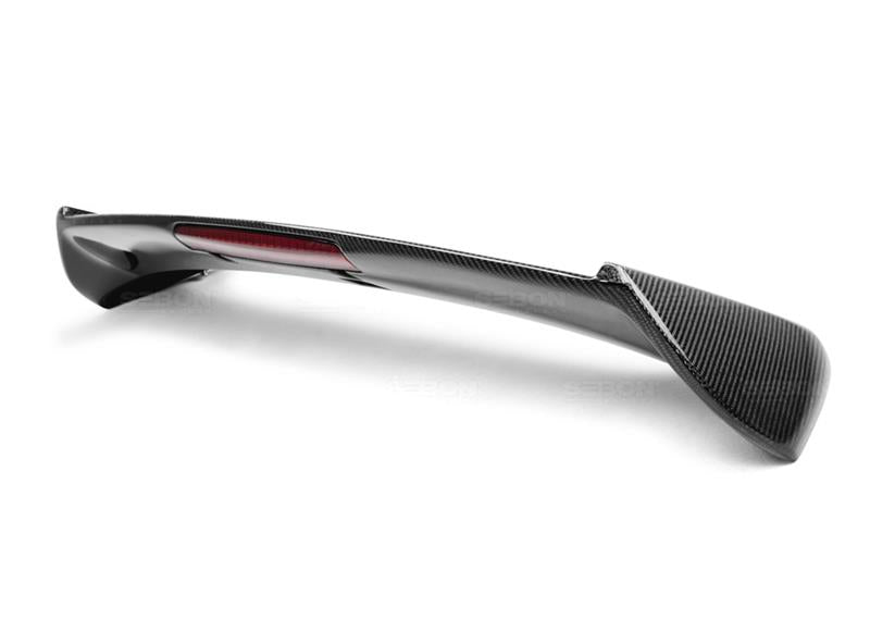 Seibon Hatchback -Style Carbon Fiber Rear Spoiler with LED Light Included for 08-11 Subaru WRX/STI - view 8