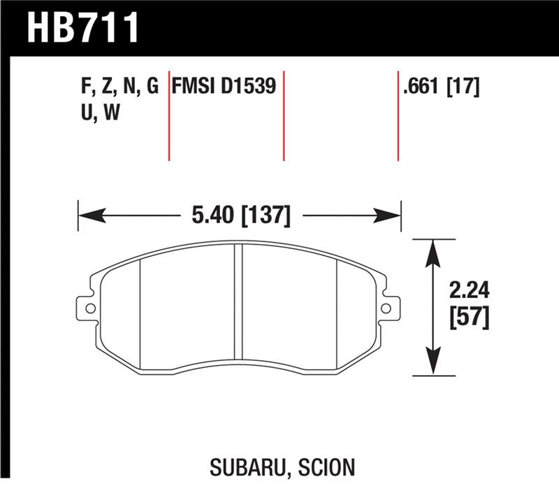 Hawk Performance Hawk 13 BRZ 13 Scion FR-S HP Plus Front Street Brake Pads