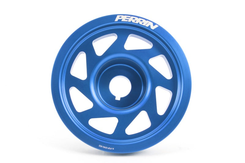 Perrin Performance PERRIN Lightened Crank Pulley - Blue for 93-14 Subaru WRX/STI/Impreza