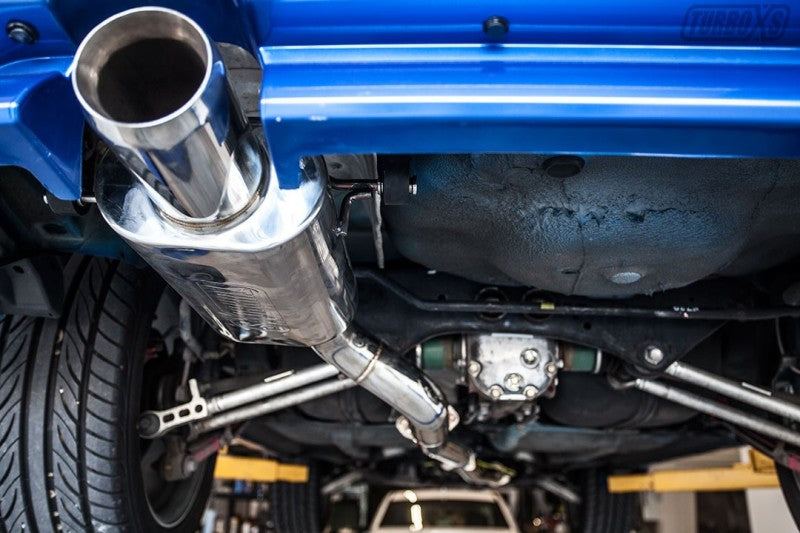 Turbo XS Axle Back 4in Polished Stainless Tip Muffler for 04-08 Subaru Forester XT - view 6