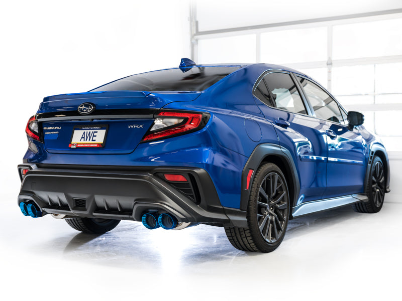 AWE Tuning Touring Edition Exhaust - Vapor Blue Tips for 22-26 Subaru WRX - view 2