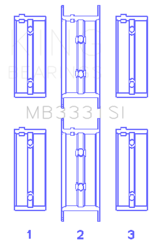 King Engine Bearings 1300 1600 Main Bearing Set - view 2