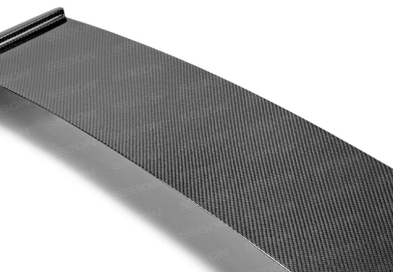 Seibon Hatchback OEM-style Carbon Fiber Rear Spoiler Shaved for 08-10 Subaru WRX/STI - view 3