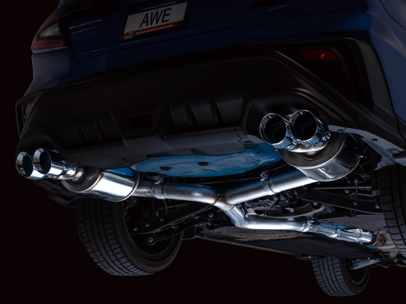 AWE Tuning + VB Touring Edition Exhaust - Chrome Silver Tips for 2022 Subaru WRX - view 3
