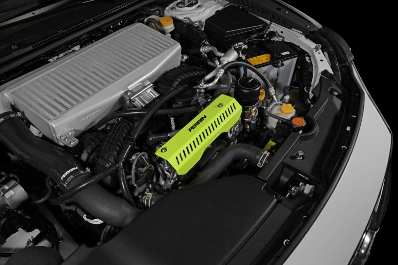 Perrin Performance PERRIN Pulley Cover - Neon Yellow for 22-26 Subaru WRX - view 5