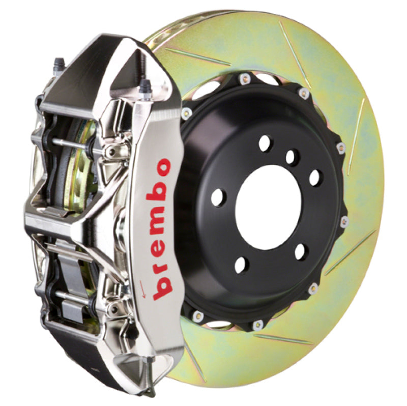 Brembo Front GTR BBK 6 Piston Billet 355x32 2pc Rotor Slotted Type1 - Nickel for 08-14 Subaru WRX
